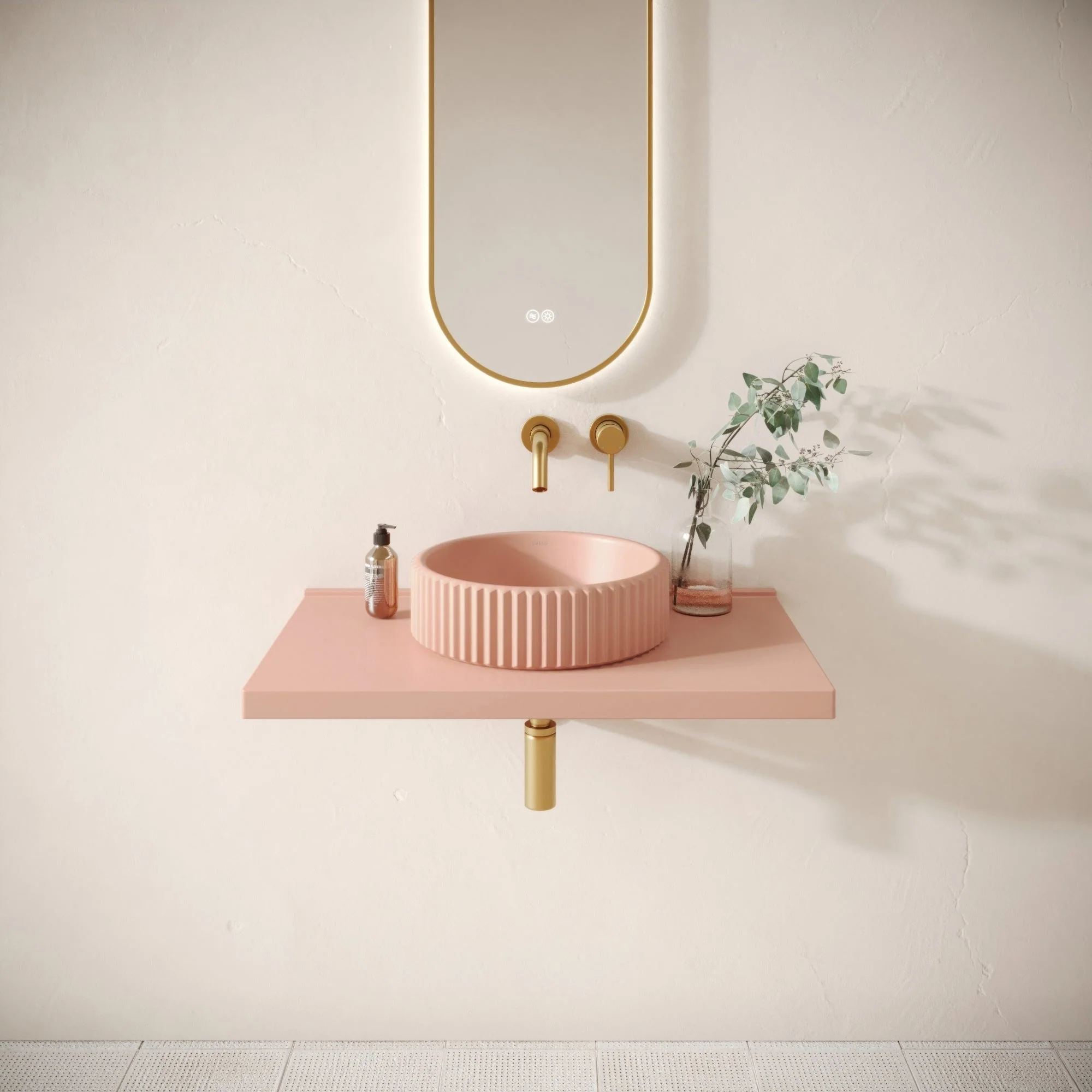 Bancone Blush Concrete Wall Mounted Countertop Shelf 800mm - Image 3