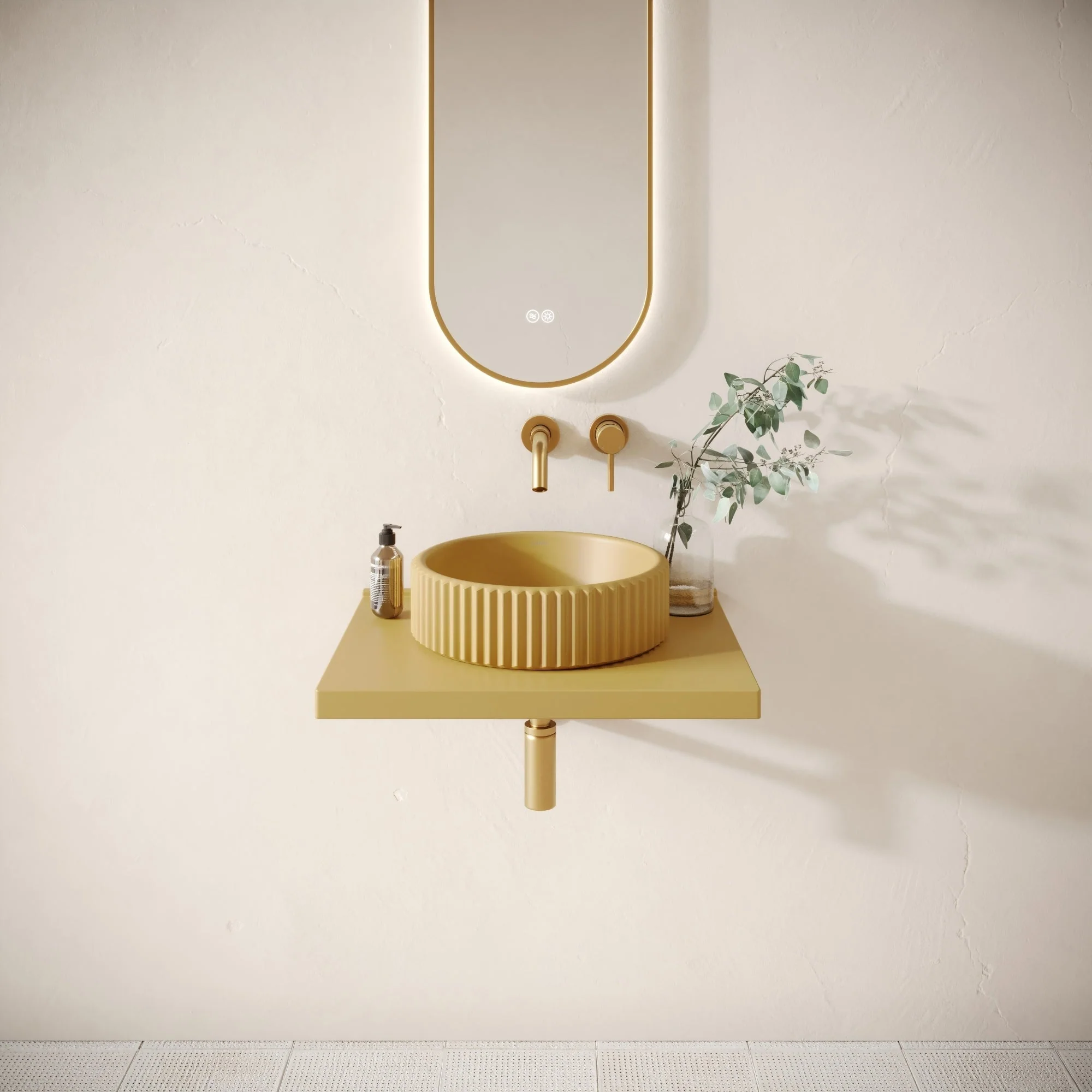 Bancone Saffron Concrete Wall Mounted Countertop Shelf 600mm - Image 3