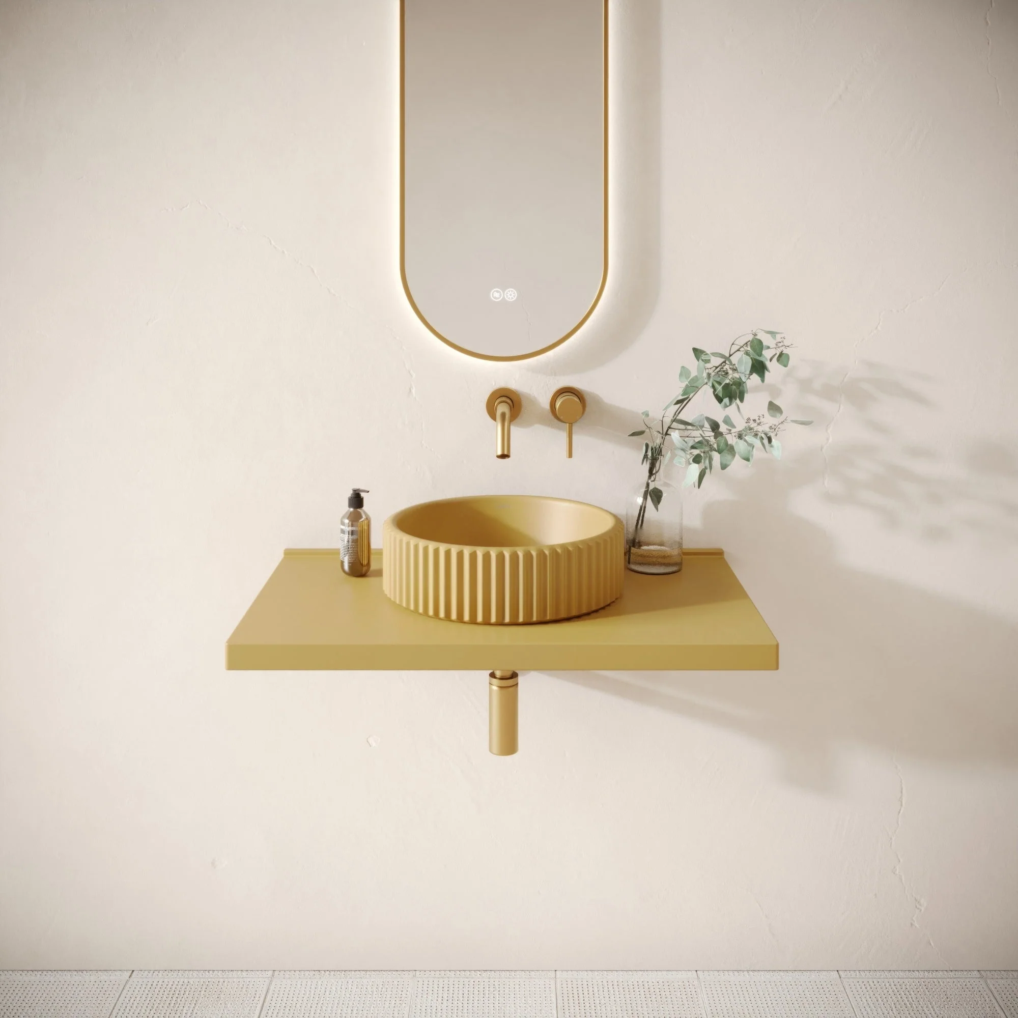 Bancone Saffron Concrete Wall Mounted Countertop Shelf 800mm - Image 3