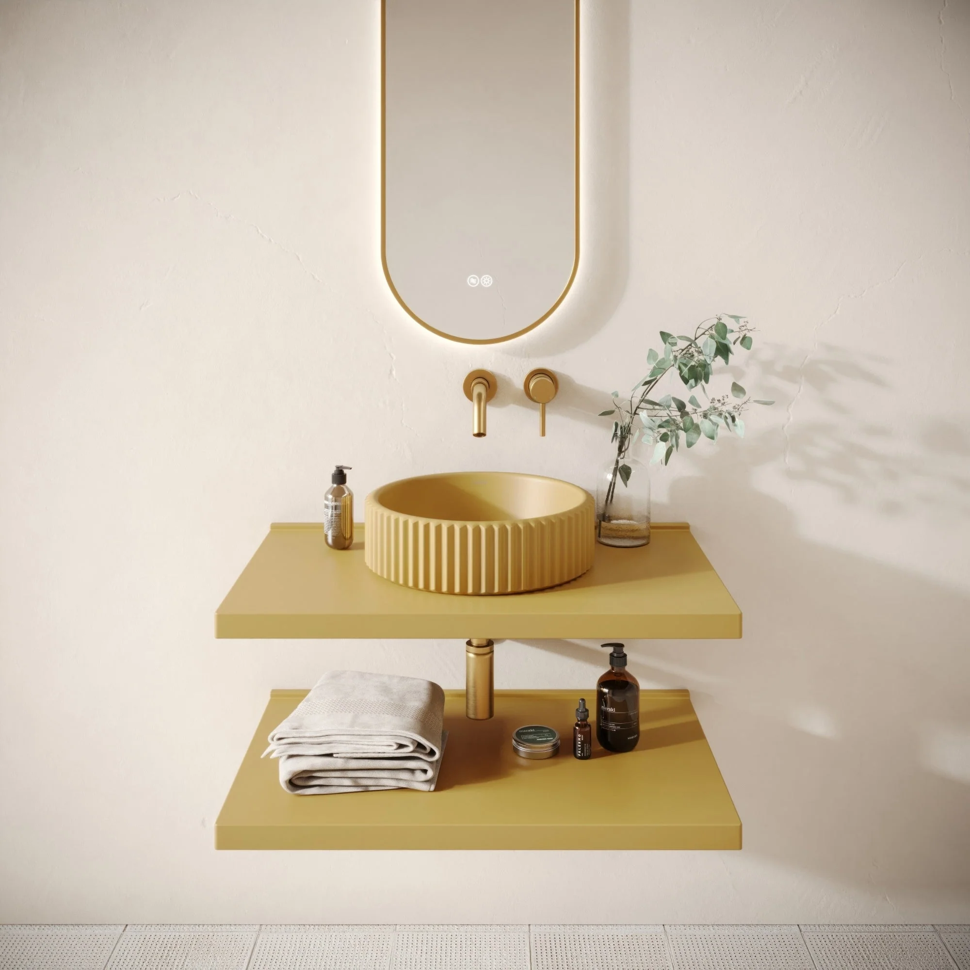 Bancone Saffron Concrete Wall Mounted Countertop Shelf 800mm - Image 4