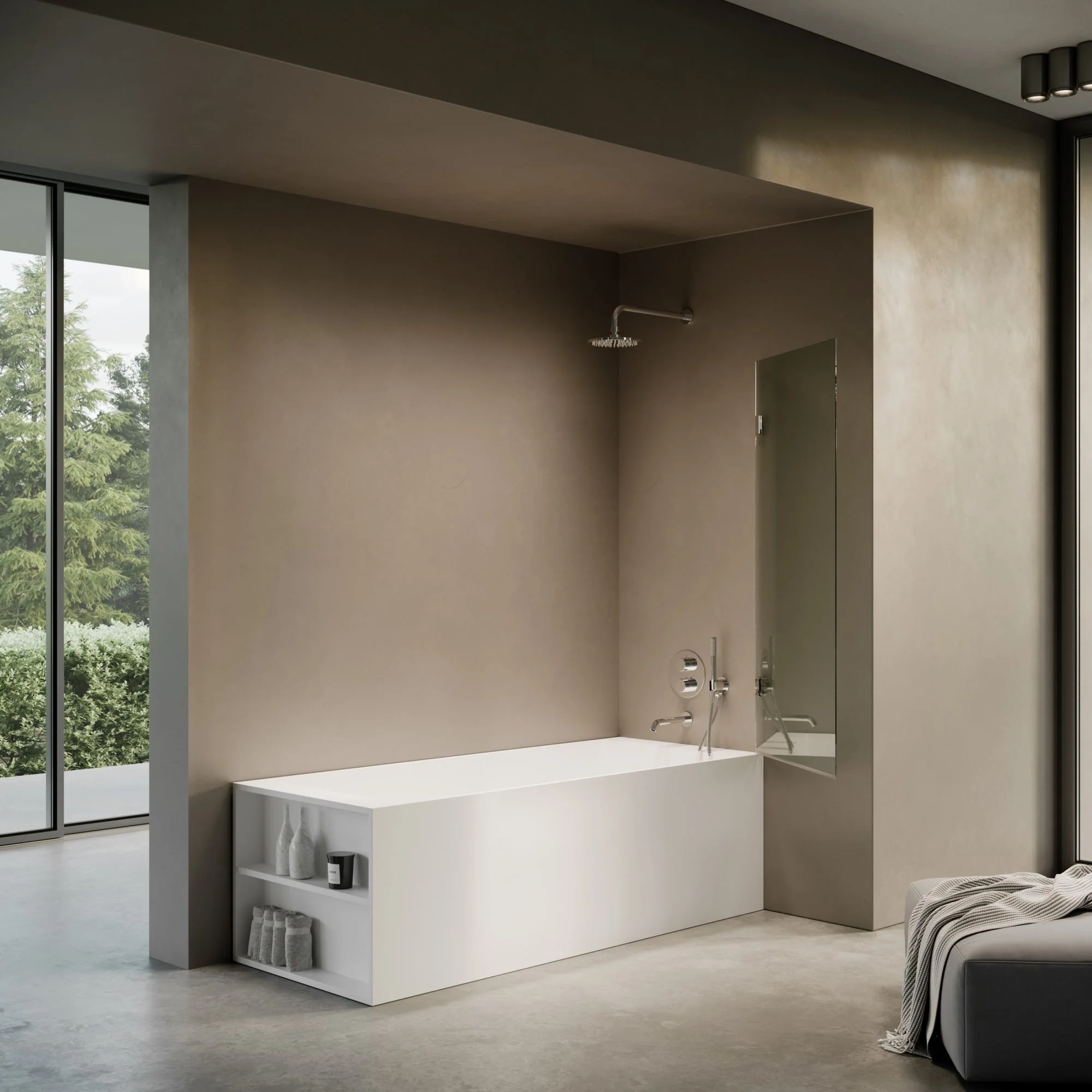 Cabina Chrome Frameless Hinged Bath Shower Screen 800mm - Image 3