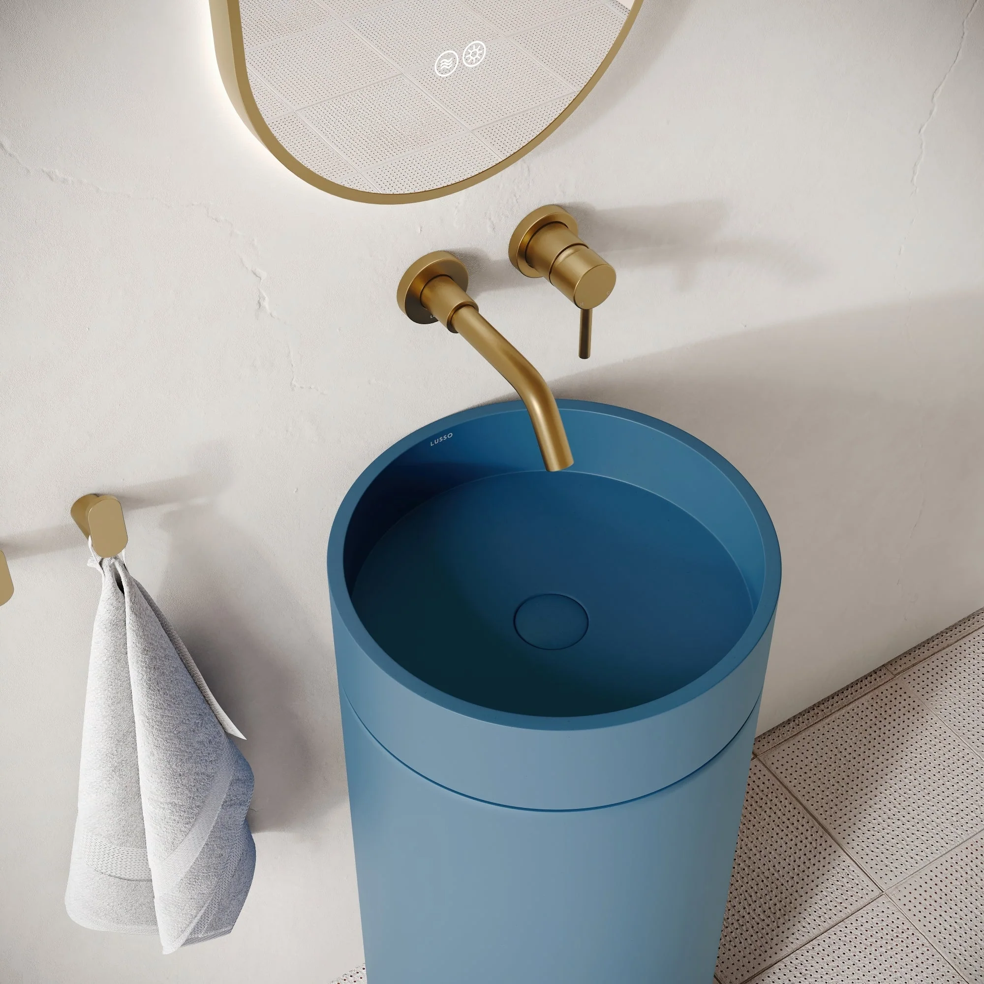 Colonna Azure Concrete Freestanding Basin 400mm - Image 3