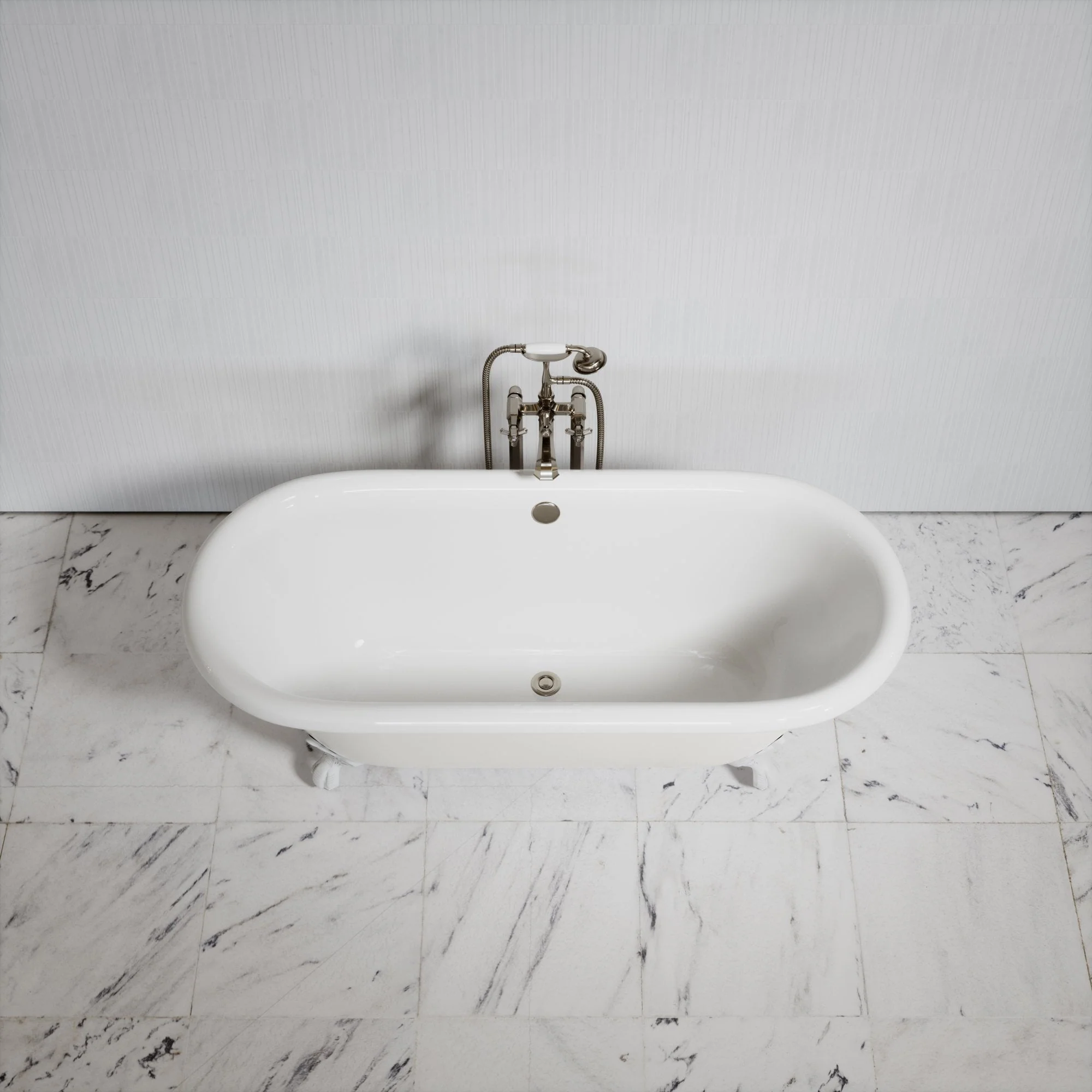 Connaught Matte Cream Freestanding Roll Top Cast Iron Bath 1676mm - Image 3