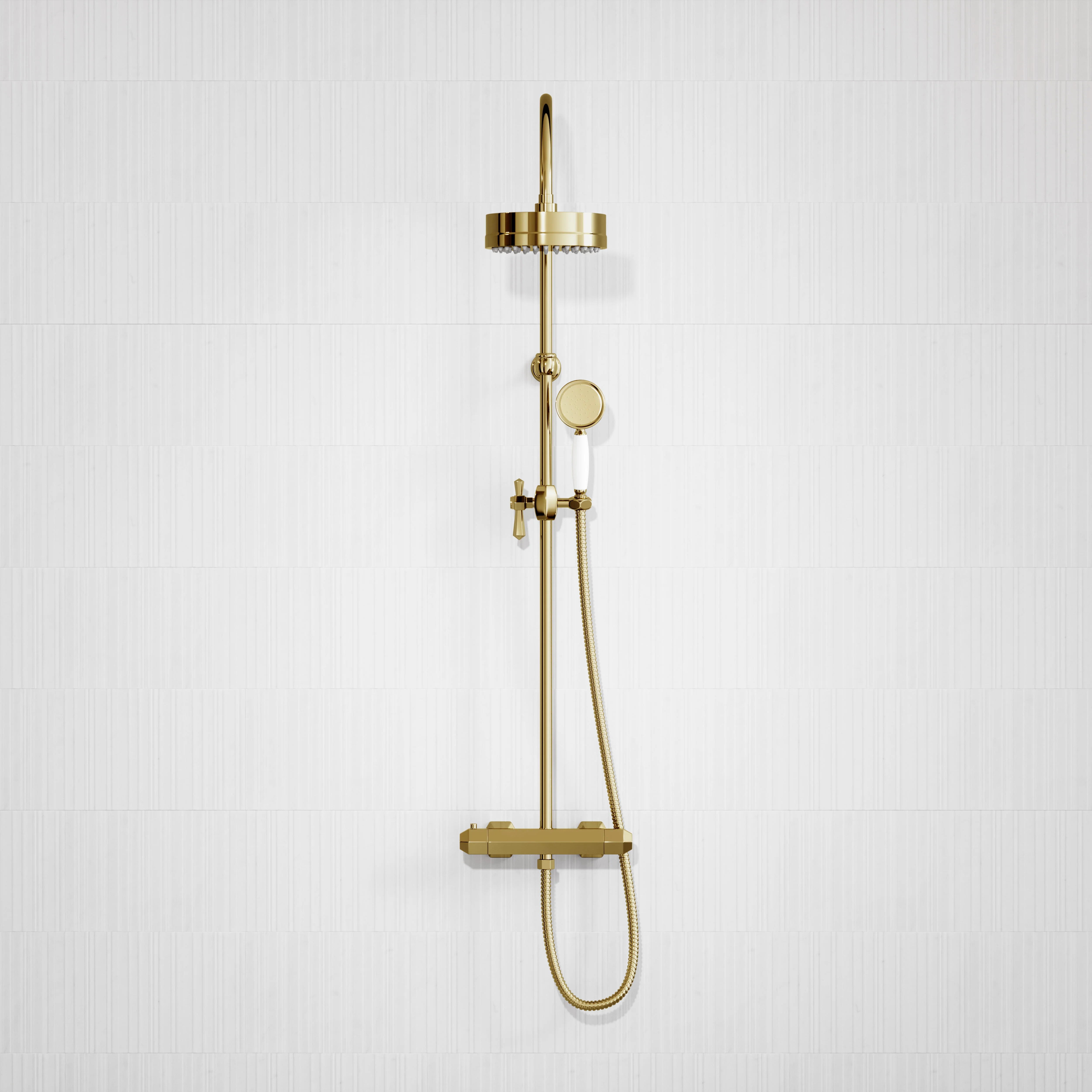 Eton Polished Brass 2-way Thermostatic Shower System - Image 3