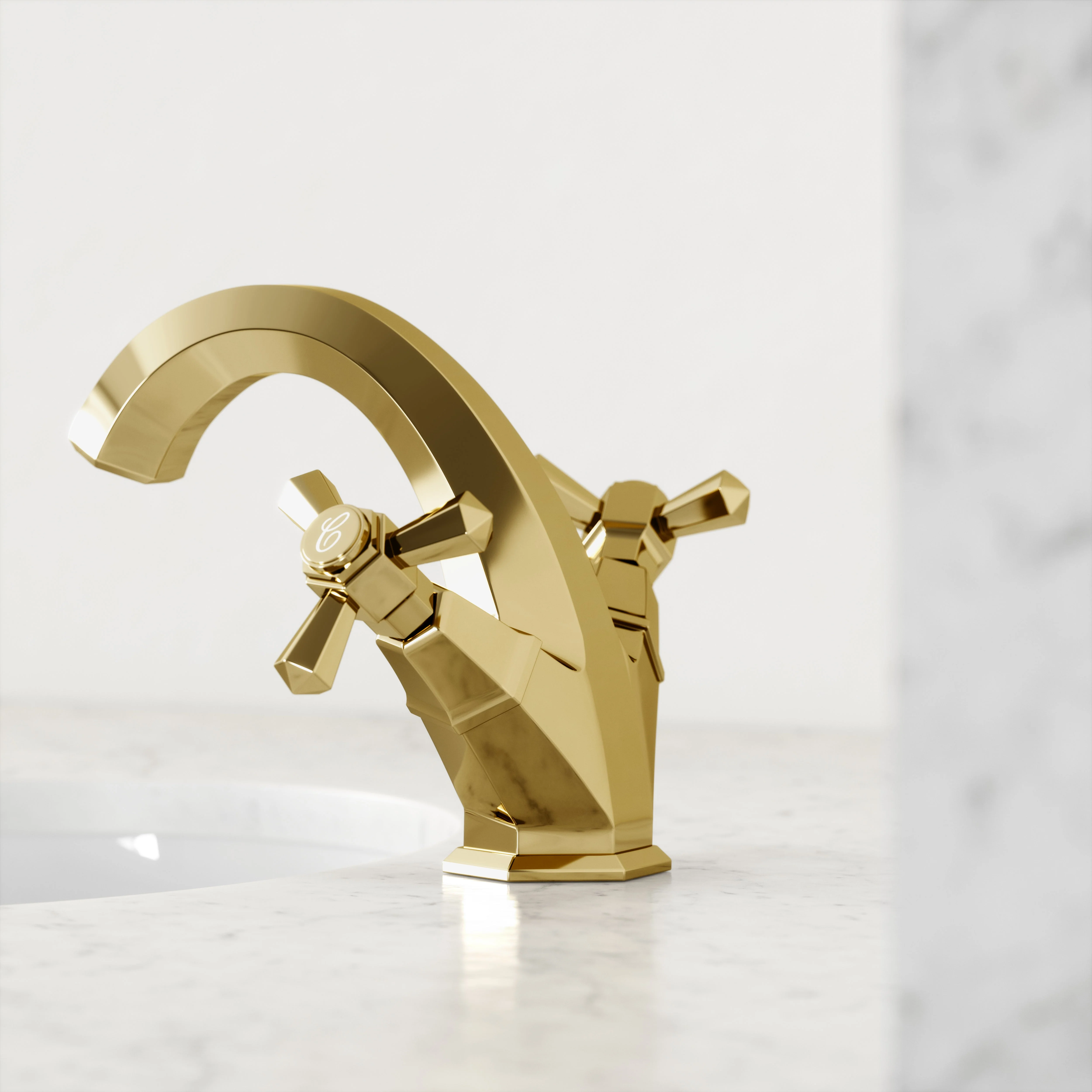 Eton Polished Brass Basin Mixer Tap - Image 3