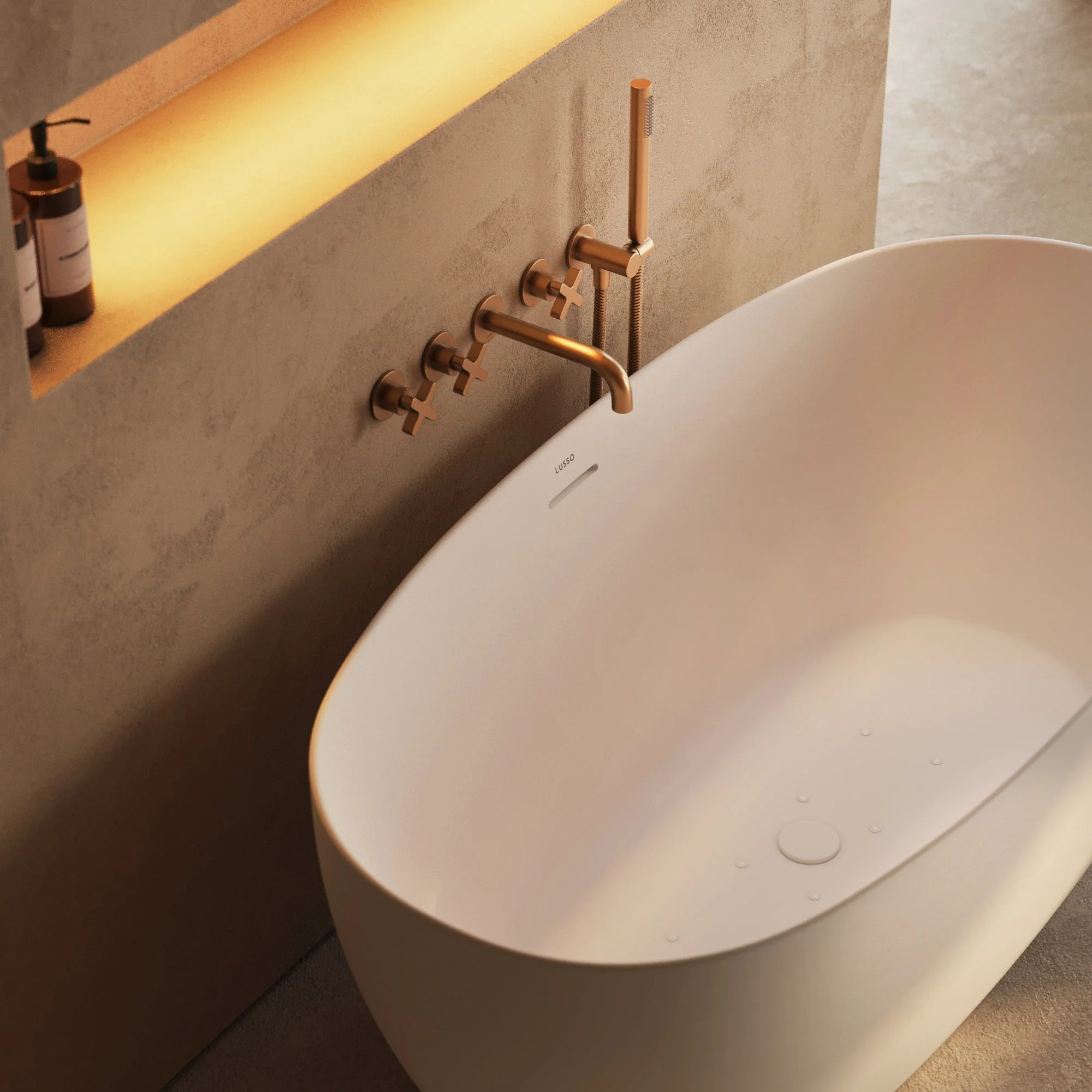 Lusso Light Mimi AirWave White Freestanding Air Spa Bath 1500mm - Image 3