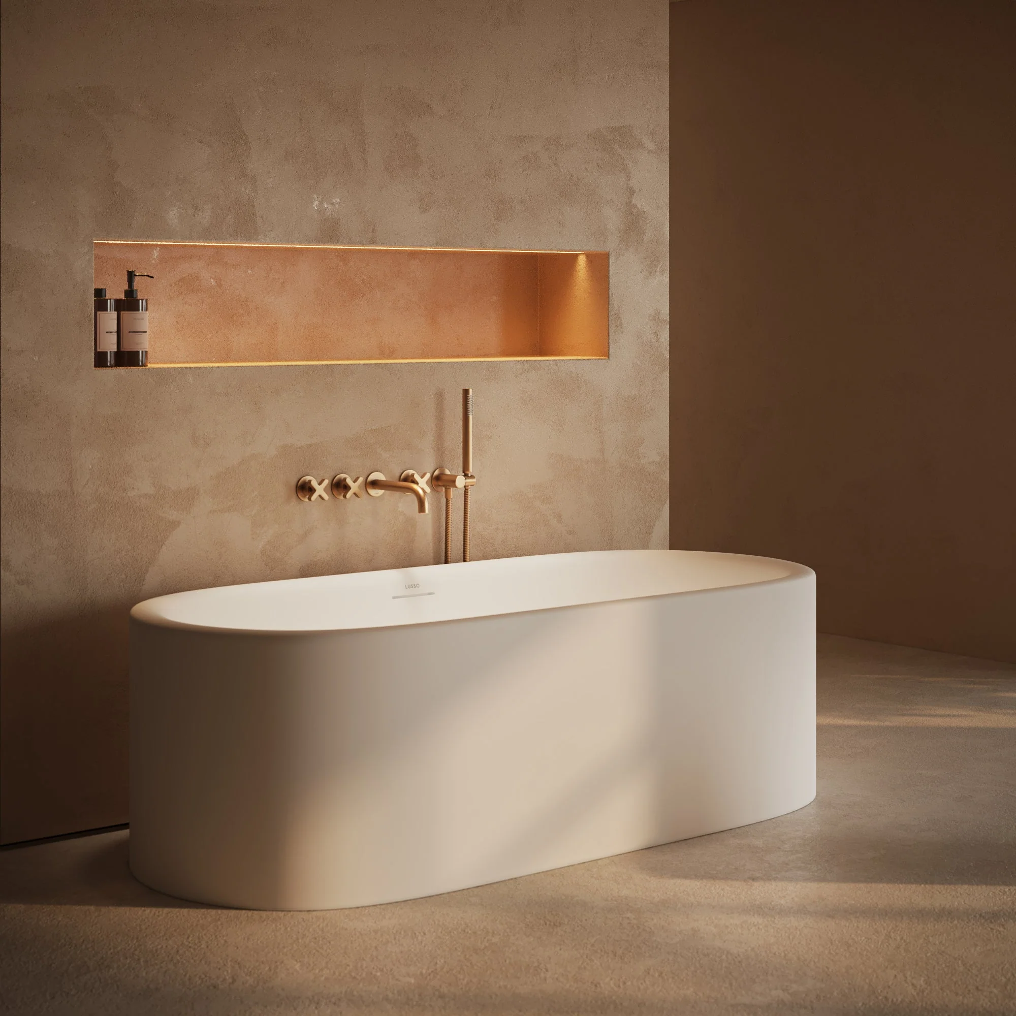 Lusso Light Ravenna AirWave Polished White Freestanding Air Spa Bath 1700mm - Image 3