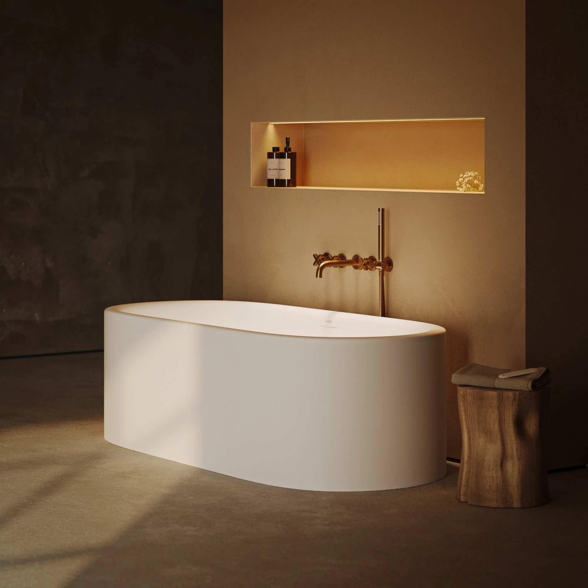 Lusso Light Ravenna AirWave Polished White Freestanding Air Spa Bath 1700mm - Image 4