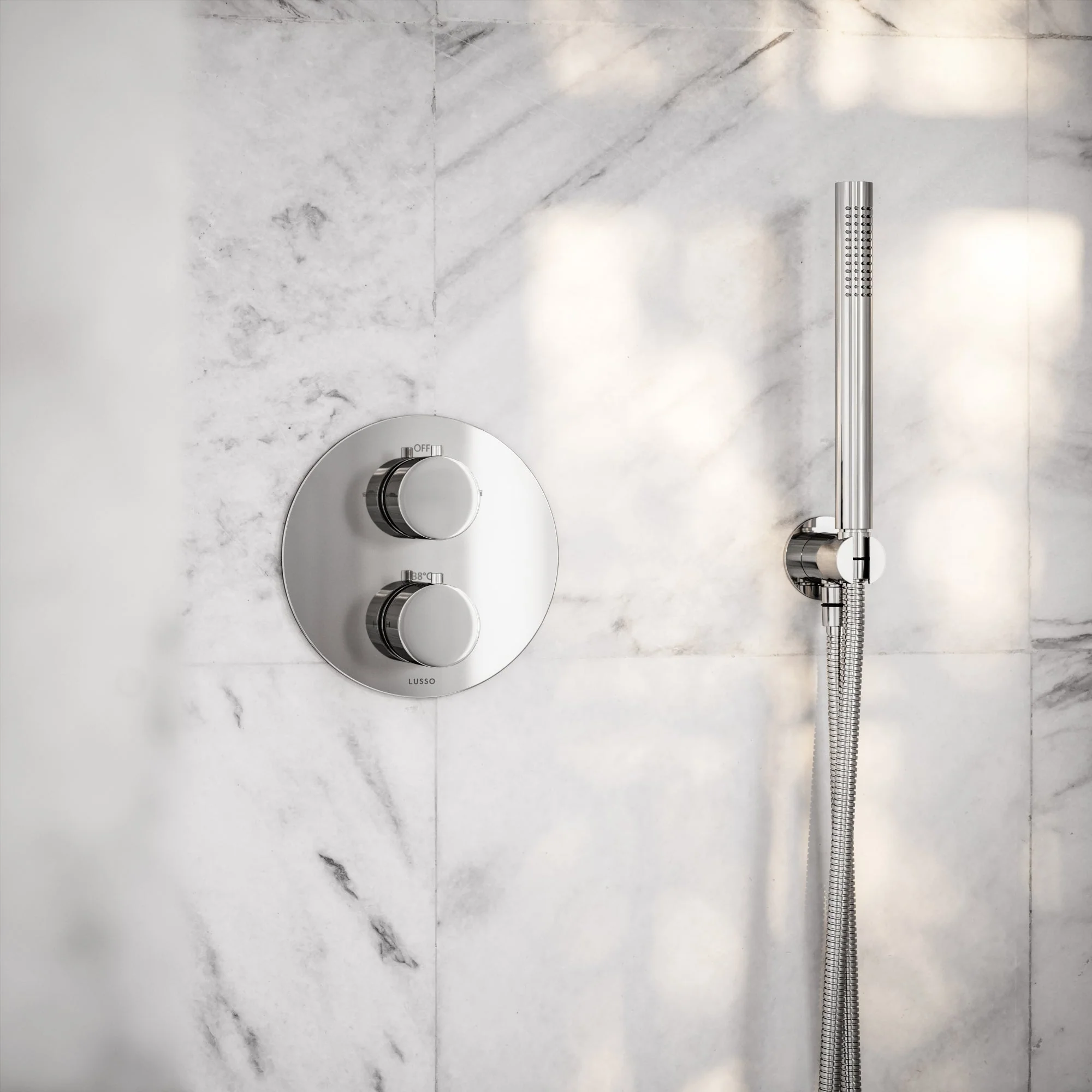 Luxe Chrome Thermostatic Shower with Handheld Shower - Image 4