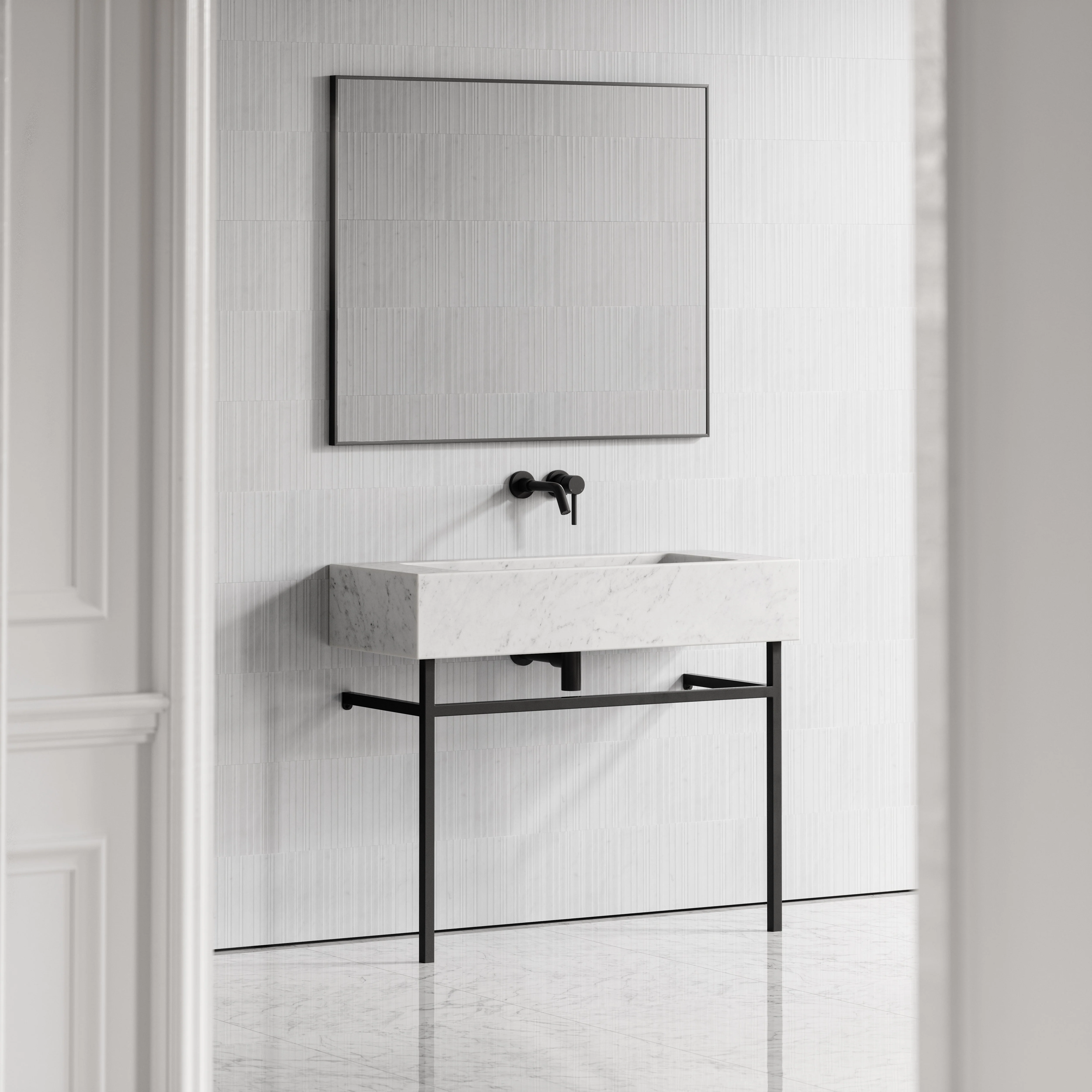 Vernante Carrara Marble Vanity Unit 1000mm - Image 3
